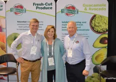 Simon Matthews, Gretchen Lane and Tim Grady with NatureSeal. The team talked about Semperfresh, an edible coating that delays ripening and extends shelf-life of fresh produce.
